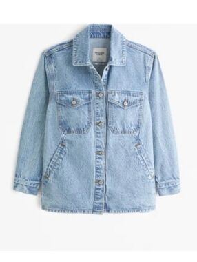 Abercrombie Light Wash Denim Shacket